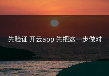 先验证 开云app 先把这一步做对