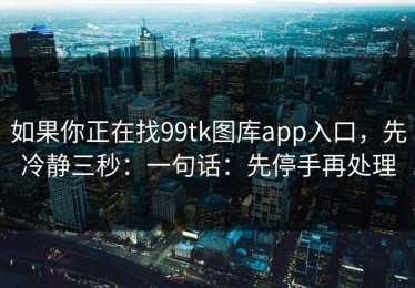 如果你正在找99tk图库app入口，先冷静三秒：一句话：先停手再处理