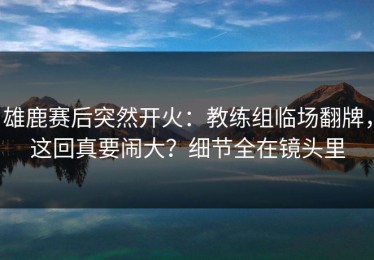 雄鹿赛后突然开火：教练组临场翻牌，这回真要闹大？细节全在镜头里