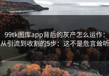 99tk图库app背后的灰产怎么运作：从引流到收割的5步：这不是危言耸听