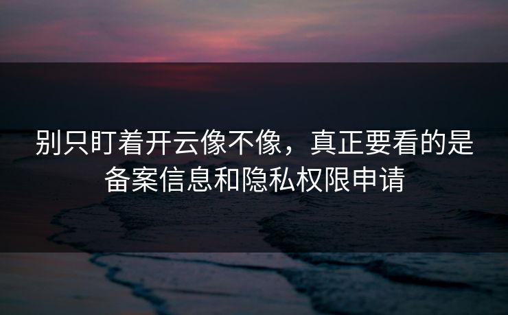 别只盯着开云像不像，真正要看的是备案信息和隐私权限申请