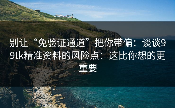 别让“免验证通道”把你带偏：谈谈99tk精准资料的风险点：这比你想的更重要